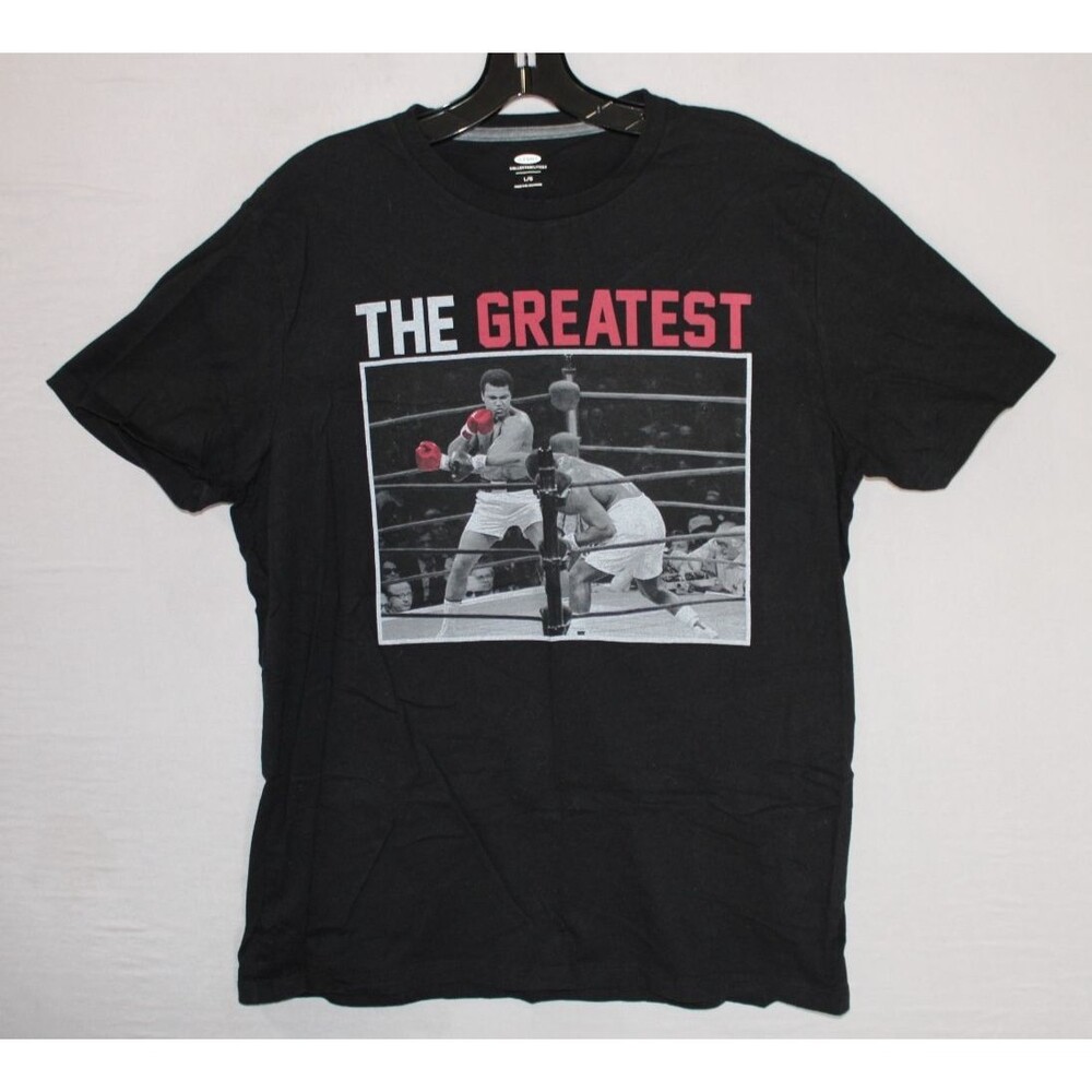 Muhammad Ali Shirt Mens Large Black Short Sleeve The Greatest Cassius Clay Boxer